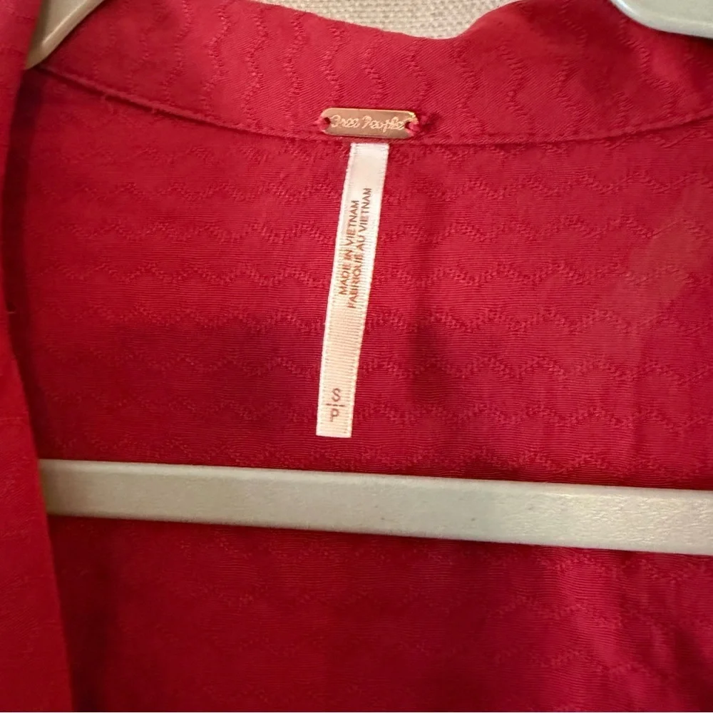 NEW Free People Erin's Jacquard Oversize Button Front Top